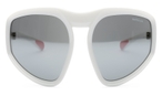 Umschließende Moncler Sonnenbrille (weiß) ML0248 21C