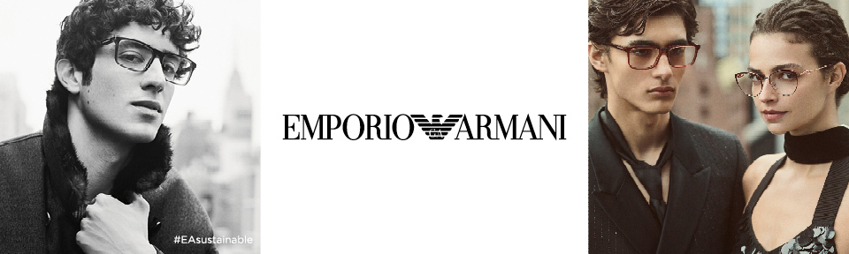 Collage vom Emporio Armani Logo und Personen die Emporio Armani tragen.